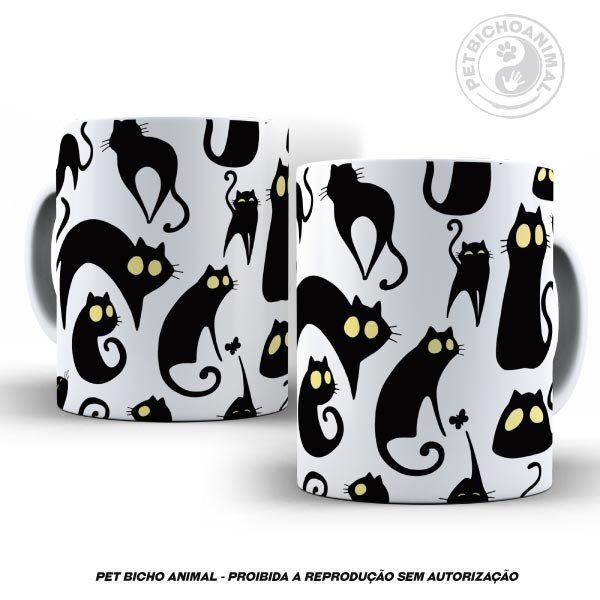 Caneca - Gato Preto Muito Louco 1 Caneca - Gato Preto Muito Louco 2