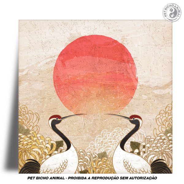 Azulejo Decorativo - Grous Japoneses 1 Azulejo Decorativo - Grous Japoneses 2