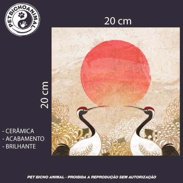 Azulejo Decorativo - Grous Japoneses 2 Azulejo Decorativo - Grous Japoneses 3