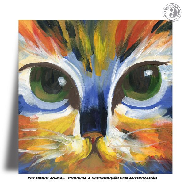 Azulejo Decorativo - Arte de um Gato 1 Azulejo Decorativo - Arte de um Gato 2