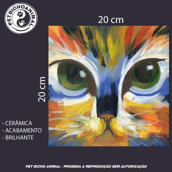 Azulejo Decorativo - Arte de um Gato 5 Azulejo Decorativo - Arte de um Gato - Imagem 3
