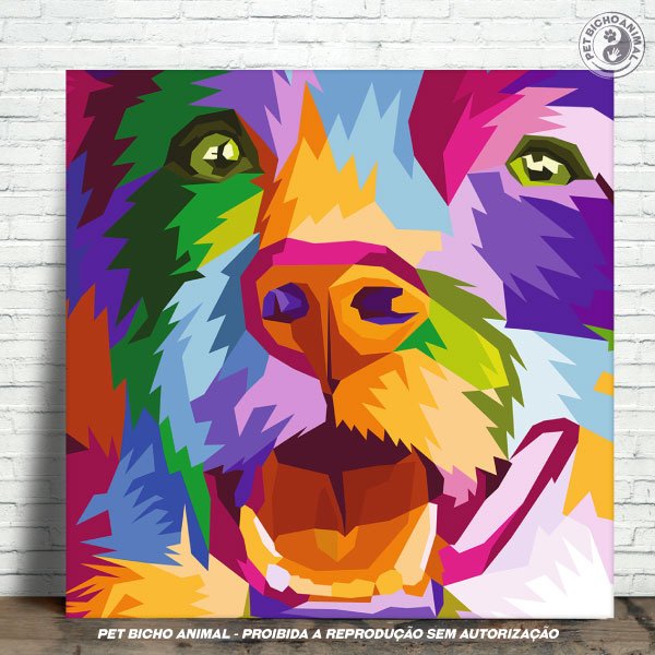 PBAAZU2112055A Azulejo Decorativo - Cão Colorido 1