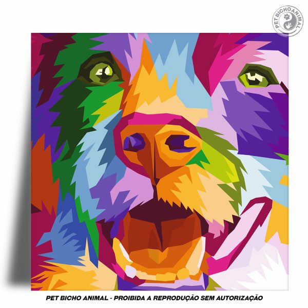 Azulejo Decorativo - Cão Colorido 4 Azulejo Decorativo - Cão Colorido - Imagem 2