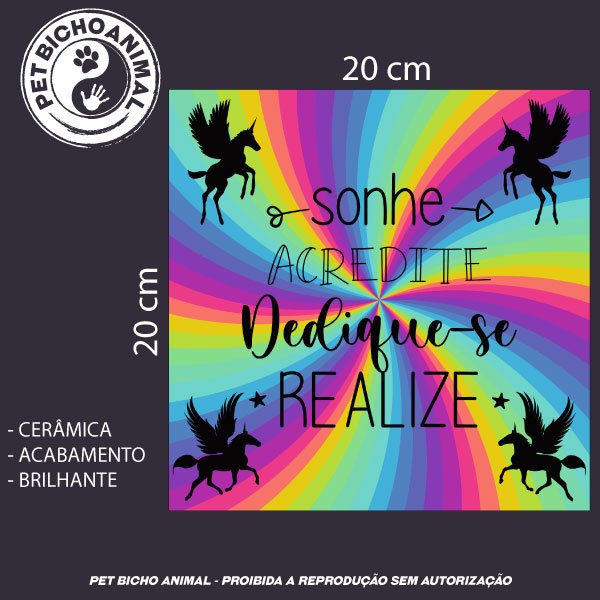 Azulejo Decorativo - Sonhe, Acredite, Dedique-se, Realize 2 Azulejo Decorativo - Sonhe, Acredite, Dedique-se, Realize 3