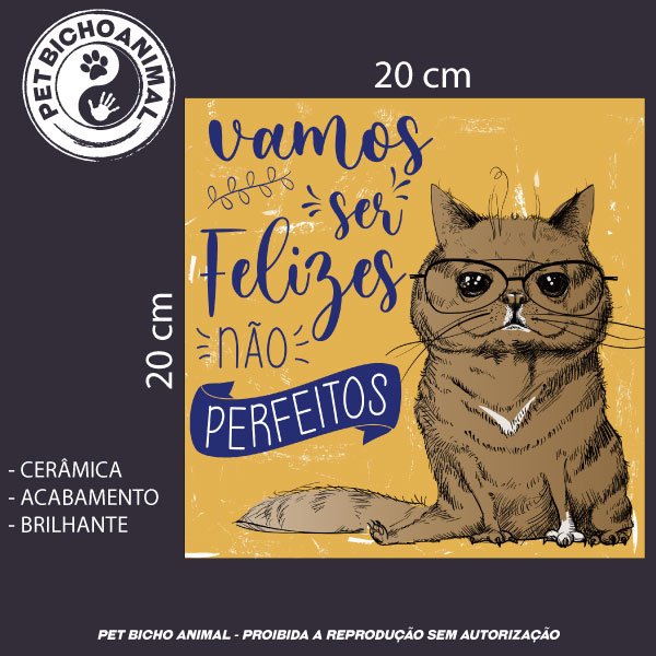 Azulejo Decorativo - Vamos Ser Felizes, Não Perfeitos 3