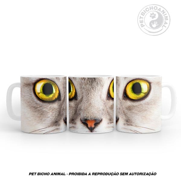 Caneca Cara de Gato de Olhos Amarelos 2