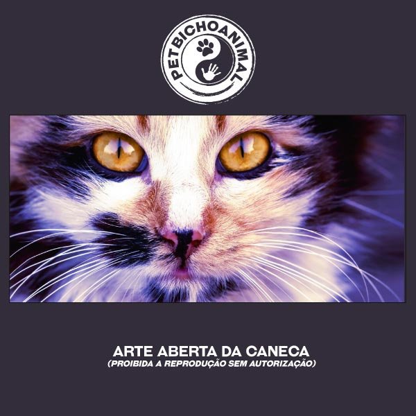 Caneca Cara de Gato Tricolor 2 Caneca Cara de Gato Tricolor 3