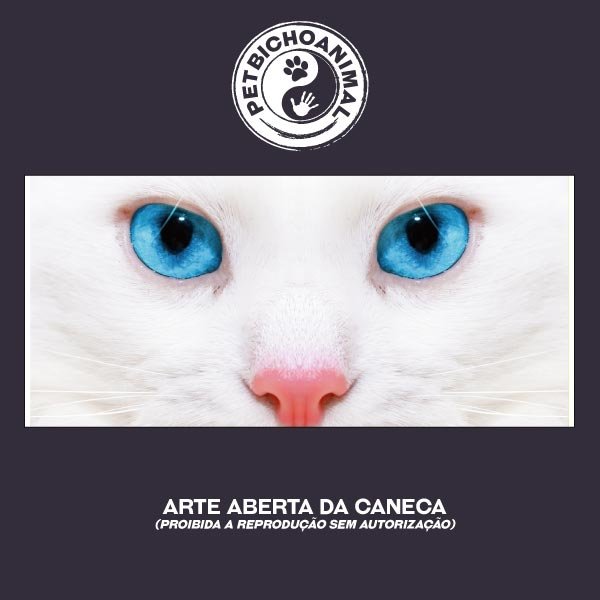 Caneca Cara de Gato Branco 2 Caneca Cara de Gato Branco 3