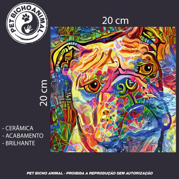 Azulejo Decorativo - Bulldog no Impressionismo - Imagem 3