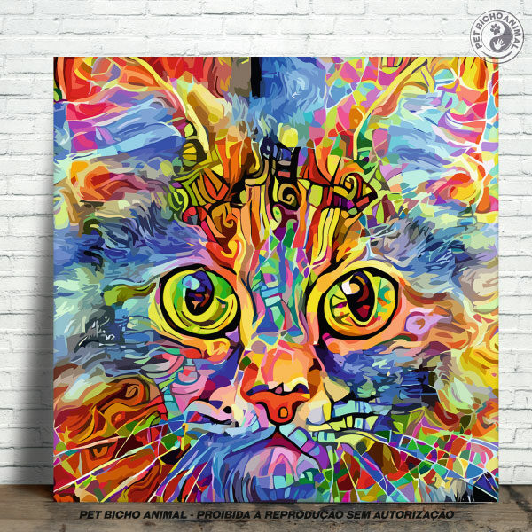 Azulejo Decorativo - Gato no Impressionismo - Modelo 2 18