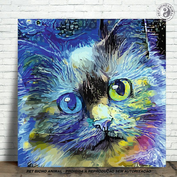 Azulejo Decorativo - Gato no Impressionismo - Modelo 3 17