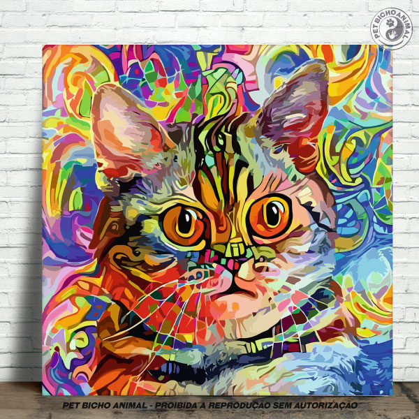 Azulejo Decorativo - Gato no Impressionismo - Modelo 4 13
