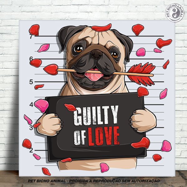 PBAAZU2206077A Azulejo Decorativo - Guilty of Love - Pug 1