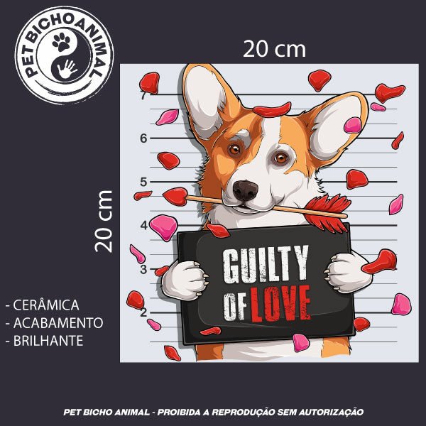 Azulejo Decorativo - Guilty of Love - Corgi 5 Azulejo Decorativo - Guilty of Love - Corgi - Imagem 3