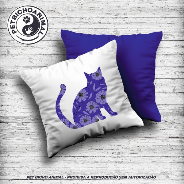 Almofada Gato Florido