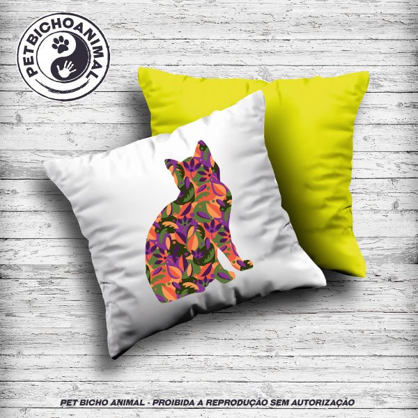 Almofada Gato com Folhagens 1