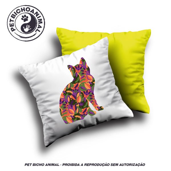 Almofada Gato com Folhagens 2