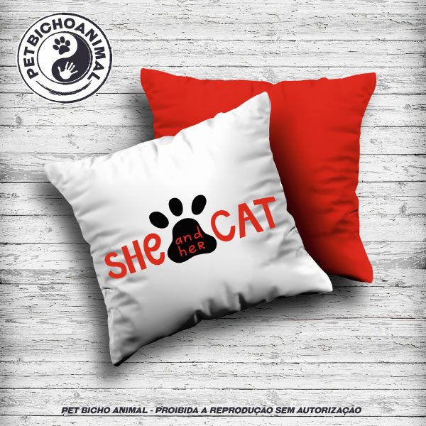 Almofada Ela e seu Gato
