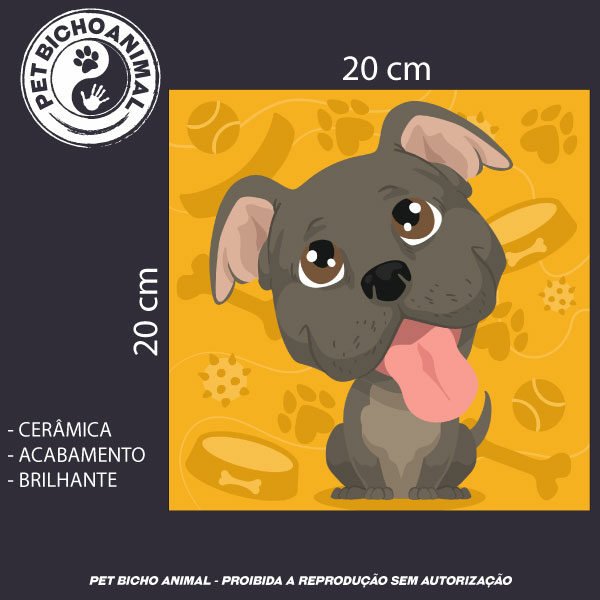 Azulejo Decorativo - Pit Bull 5 Azulejo Decorativo - Pit Bull - Imagem 3