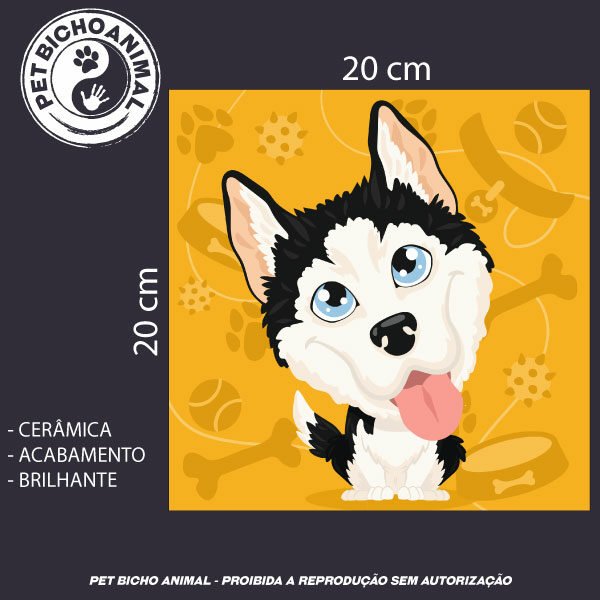 Azulejo Decorativo - Husky Siberiano - Imagem 3