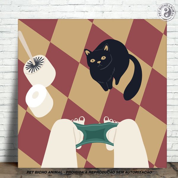 PBAAZU2207093A Azulejo Decorativo - Privacidade com Gato 1