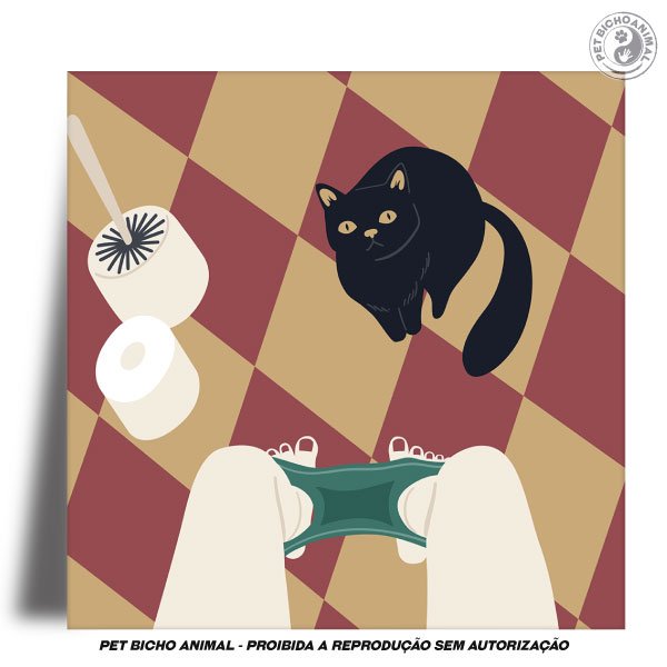 Azulejo Decorativo - Privacidade com Gato 1 Azulejo Decorativo - Privacidade com Gato 2