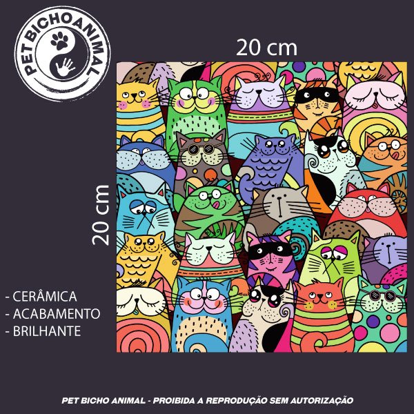 Azulejo Decorativo - Gatinhos Cartoons 2 3