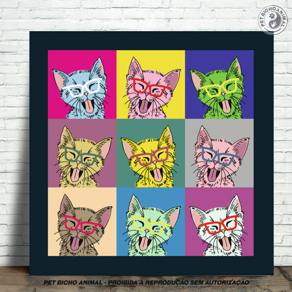 Azulejo Decorativo - Gato Autorretrato Pop Art 12