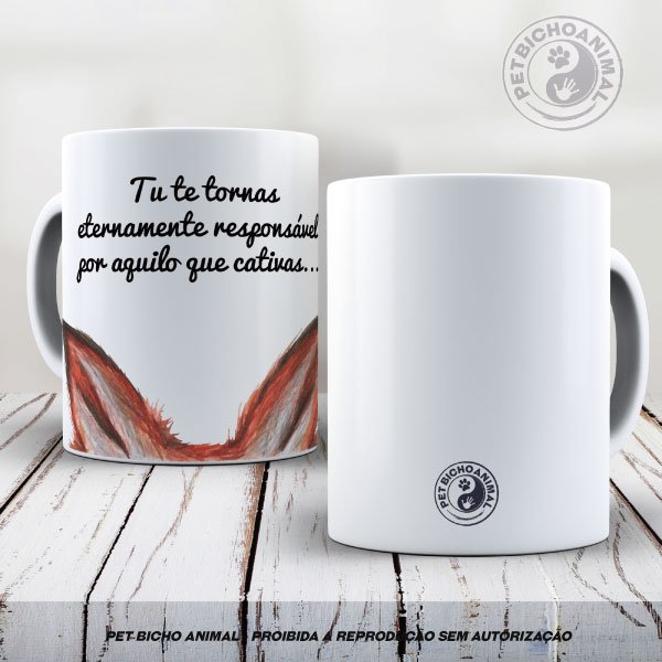 PBACAN-2208213A Caneca Raposa - Frase - Pequeno Príncipe 1