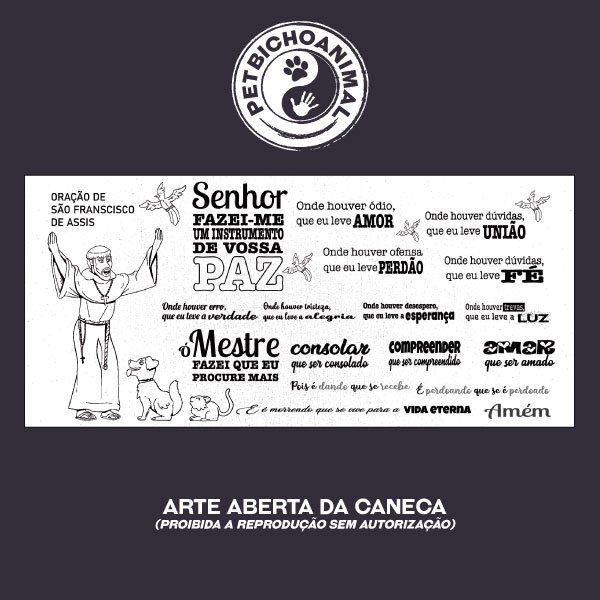 Caneca Oração de São Francisco 2 Caneca Oração de São Francisco 3