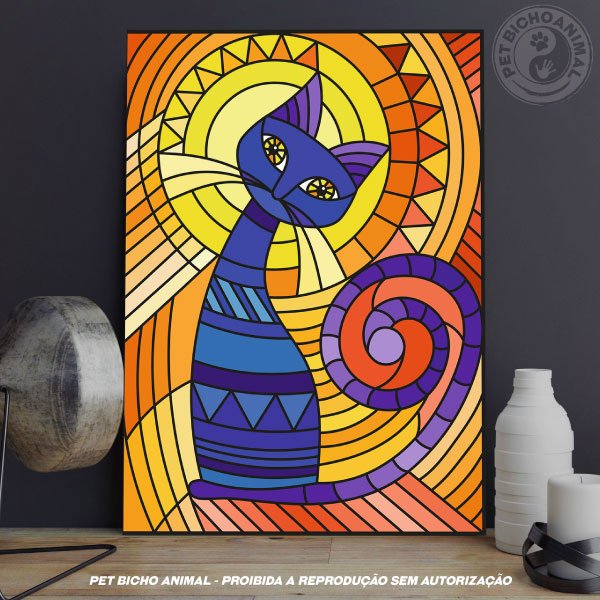 Quadro Gato Iluminado 1