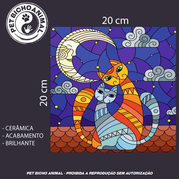 Azulejo Decorativo - Noite Felina 3