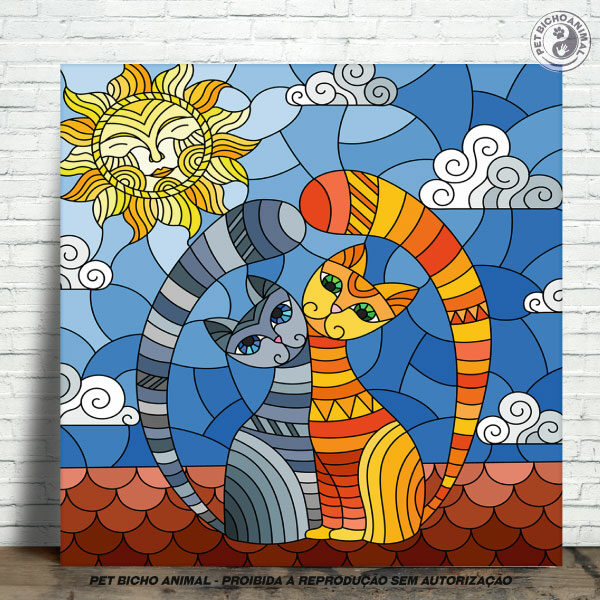 Azulejo Decorativo - Dia de Sol com Gatos 18