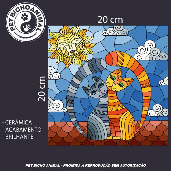 Azulejo Decorativo - Dia de Sol com Gatos 5 Azulejo Decorativo - Dia de Sol com Gatos - Imagem 3
