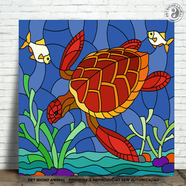 Azulejo Decorativo - Tartaruga no Fundo do Mar 19