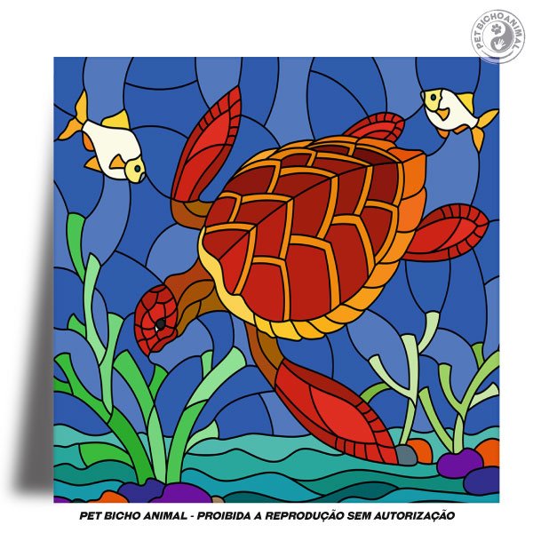 Azulejo Decorativo - Tartaruga no Fundo do Mar 1 Azulejo Decorativo - Tartaruga no Fundo do Mar 2