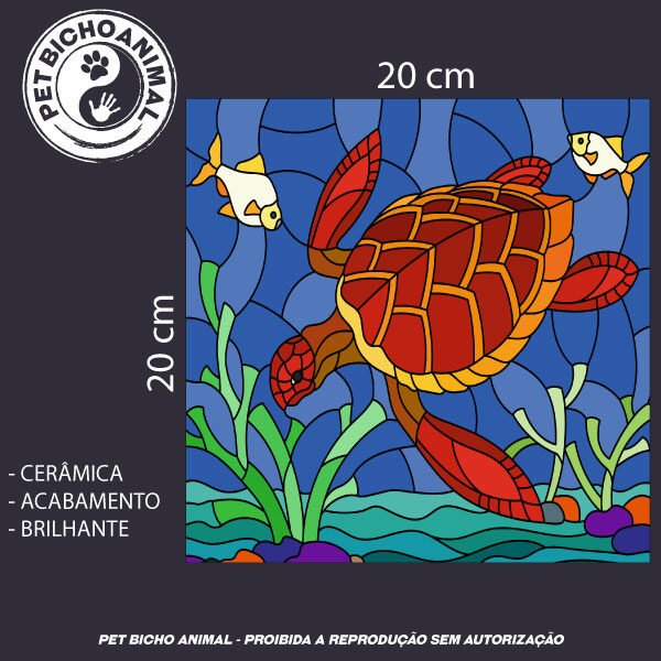 Azulejo Decorativo - Tartaruga no Fundo do Mar 5 Azulejo Decorativo - Tartaruga no Fundo do Mar - Imagem 3
