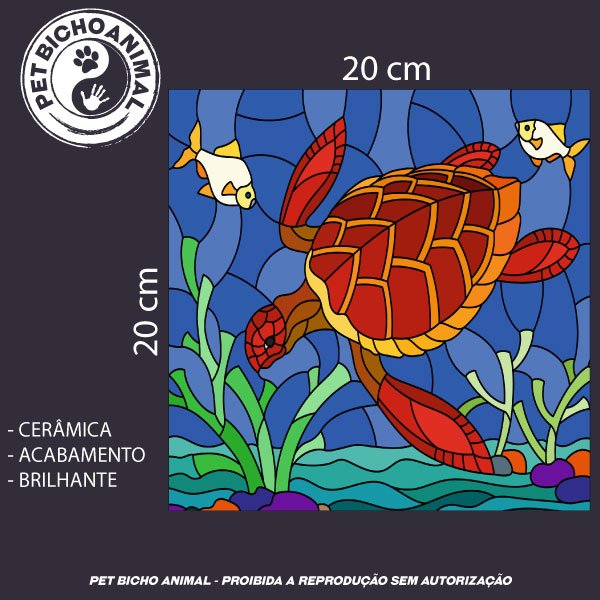 Azulejo Decorativo - Tartaruga no Fundo do Mar 2 Azulejo Decorativo - Tartaruga no Fundo do Mar 3