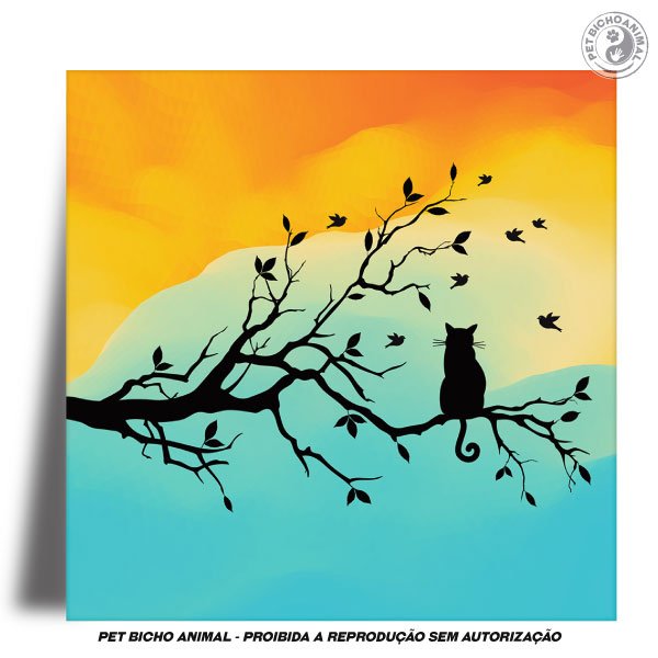 Azulejo Decorativo - Fim de Tarde Felino 1 Azulejo Decorativo - Fim de Tarde Felino 2