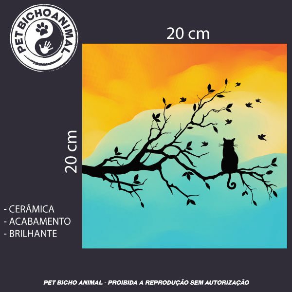 Azulejo Decorativo - Fim de Tarde Felino 5 Azulejo Decorativo - Fim de Tarde Felino - Imagem 3