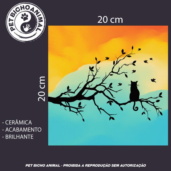 Azulejo Decorativo - Fim de Tarde Felino 2 Azulejo Decorativo - Fim de Tarde Felino 3