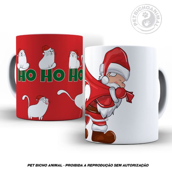 Caneca Papai Noel e Gatos 2
