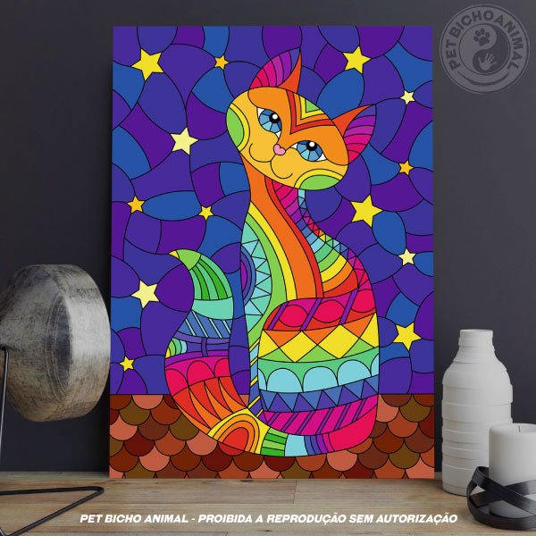 PBAQUA-2210060A Quadro O Gato e a Noite 1