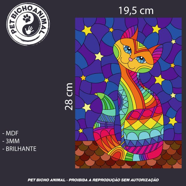 Quadro O Gato e a Noite 5 Quadro O Gato e a Noite - Imagem 3